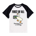 First Of All Guessing Is Not A Strategy Teacher Raglan T-Shirt