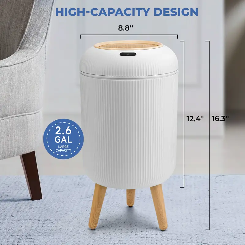 Smart Touchless Trash Can a?? Automatic Motion Sensor Waste Bin for Bathroom, Kitchen & Office