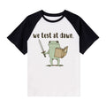 We Test At Dawn Teacher Raglan T-Shirt