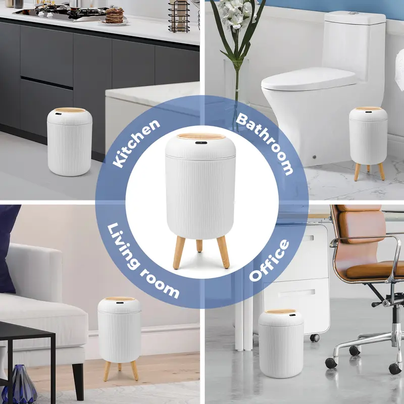 Smart Touchless Trash Can a?? Automatic Motion Sensor Waste Bin for Bathroom, Kitchen & Office