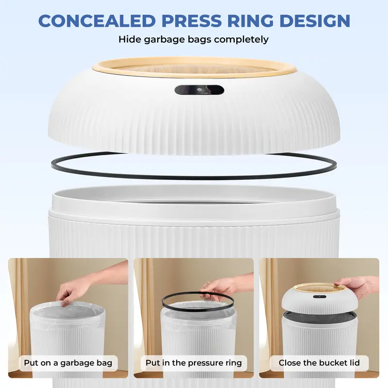 Smart Touchless Trash Can a?? Automatic Motion Sensor Waste Bin for Bathroom, Kitchen & Office